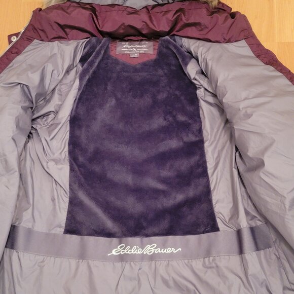 Eddie Bauer Women's Sun Valley Hooded Down Parka Dark Plum - 1X - Picture 8 of 15